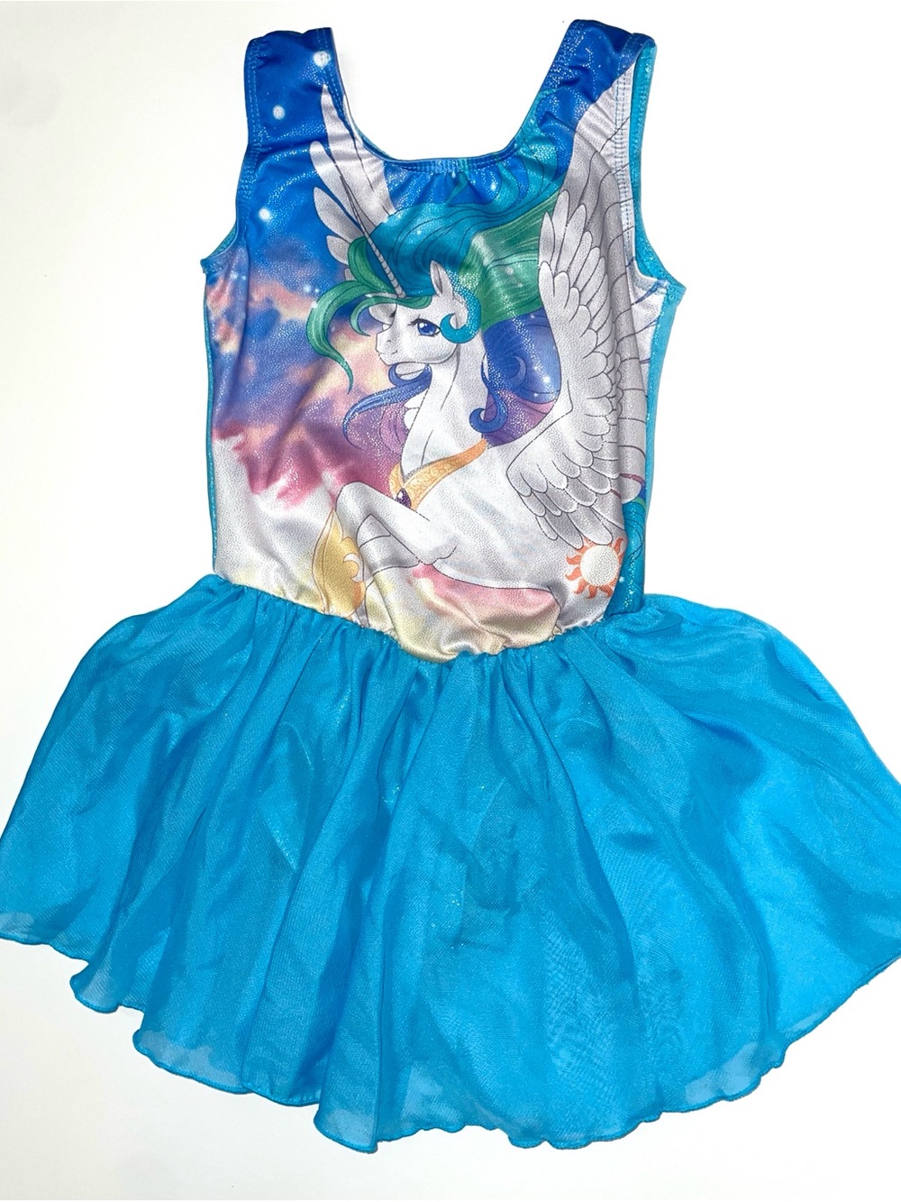 MyLittlePony Celestia Girls Blue Tutu Dance Costume Dress 6Y